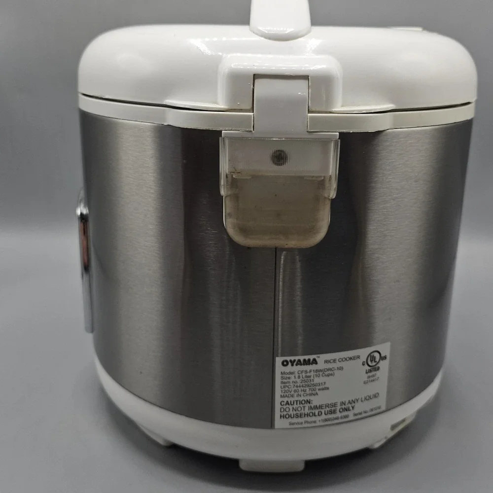 Oyama Stainless Steel Rice Cooker and Warmer 10-Cup 1.8 L White Flowers CFS-F18W